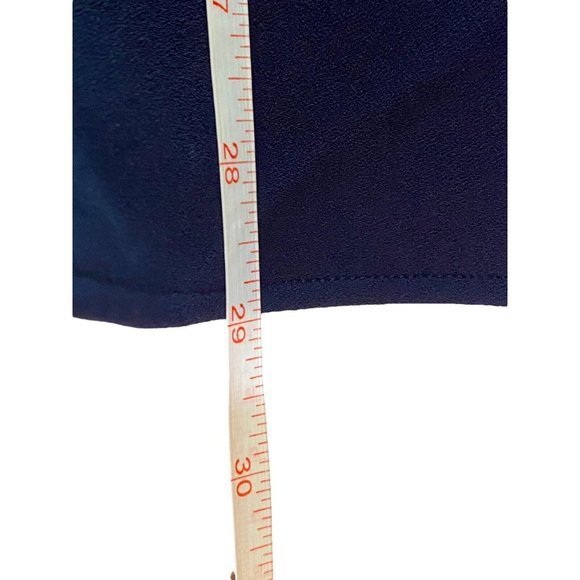 Belle Badgley Mischka‎ Size 10 Navy Blue Dress Lace Up Ruffle Hem - Picture 2 of 10